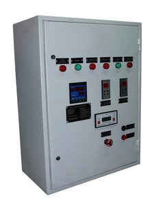 Комплект автоматики котла ДЕ-4-14ГМ Комплект автоматики котла ДЕ-4-14 ГМ, предназначен для автоматизации парового котла ДЕ-4-14 ГМ - топливо: газ-мазут. Автоматика обеспечивает защиту котла, отсечку топлива при исчезновении напряжения питания и при отклонении технологических параметров от нормы, а также автоматический розжиг и регулирование. Комплект автоматики котла ДЕ-4-14ГМ. Комплектация: Щит управления, МЭО, ЗЗУ, колонка уровнемерная, датчики.